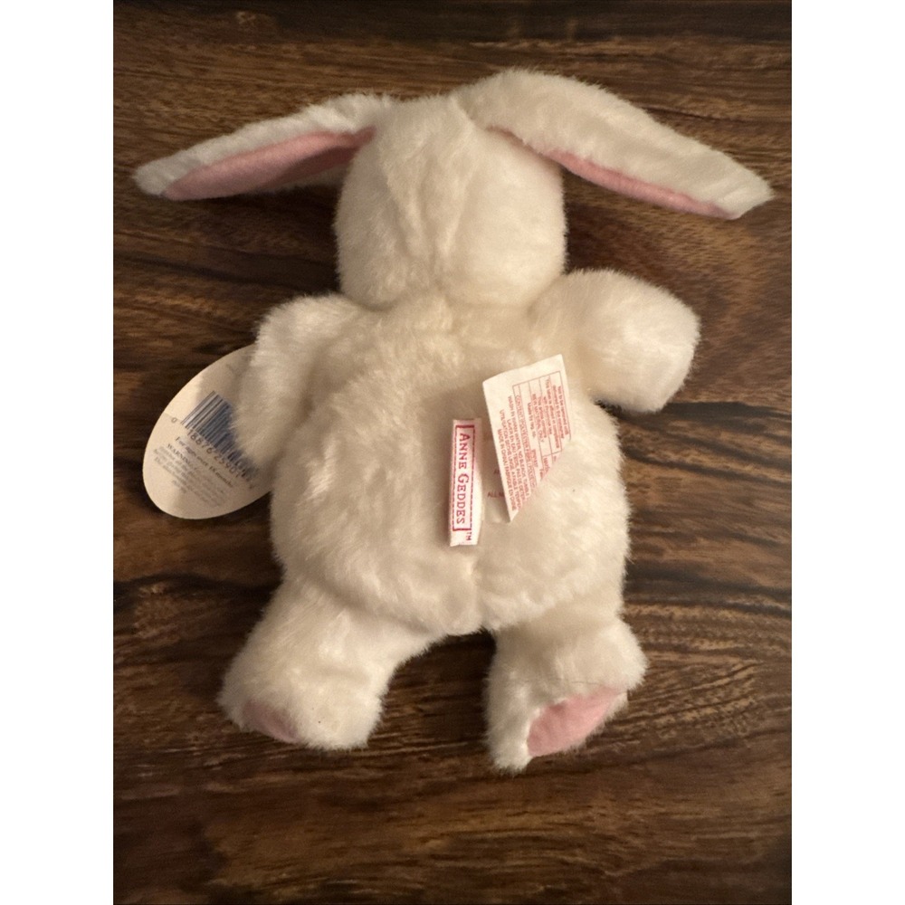 Anne Geddes Baby‎ Bunnies White Bunny Plush Beanie Soft Toy Doll 1998 Vintage - Picture 5 of 8